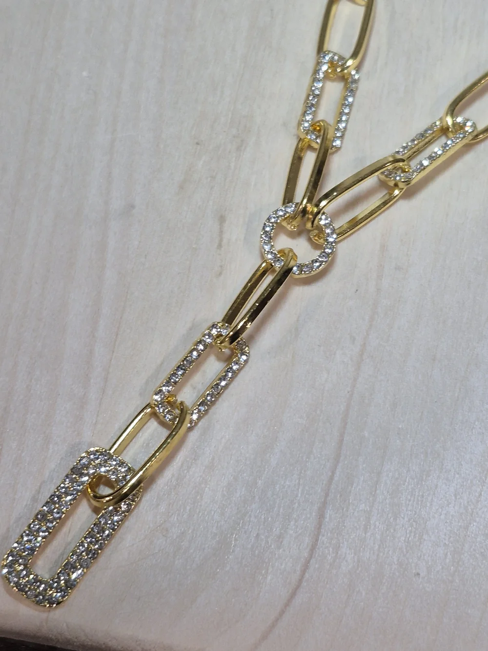 💛💛NEW💛💛 BEAUTIFUL!! CZ PaperClip Necklace In GOLD